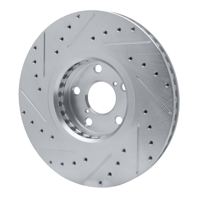Lexus GS350 Brake Rotor (1) - Right Front - R1 Concepts - Drilled & Slotted - Silver - `07-`11